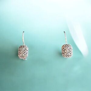 Silver Filigree Drop Earrings